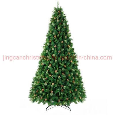 2022 New Design Artificial Pine Needle Mixed PVC with Pinecones Christmas Tree