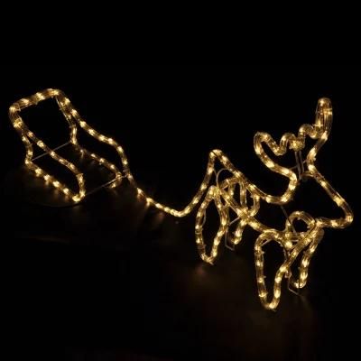 Christmas LED Deer Decorative Figure Reindeer with Sleigh Snowman Unicorn Motif Yard, Holiday Lawn Decor LED Light