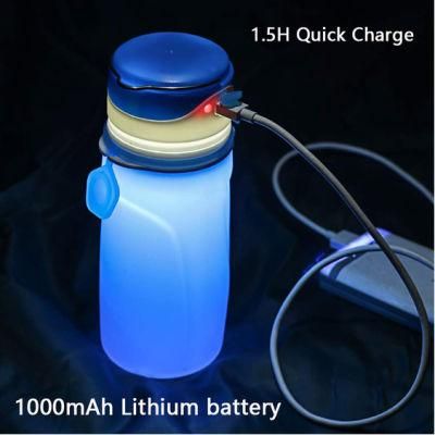 Collapsible Water Bottles with USB Rechargeable LED Light