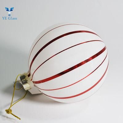 Customized Red Gold Stripes Christmas Tree Ornament Decorations