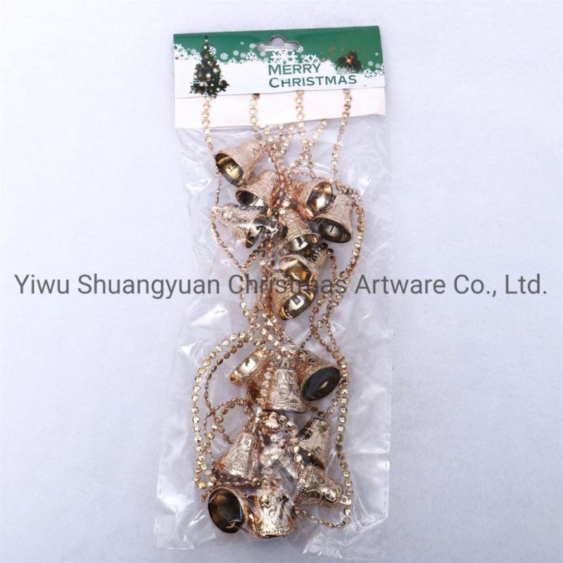 Champagne Christmas Beads Garland Bell Chain Beads Chain for Christmas Decoration