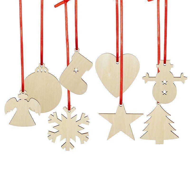 Original Color Double-Side MDF Christmas Ornaments