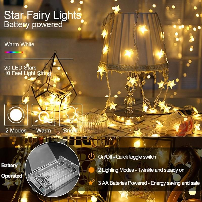 Party, Wedding and Holiday Decorations Battery Operated LED Star String Fairy Lights