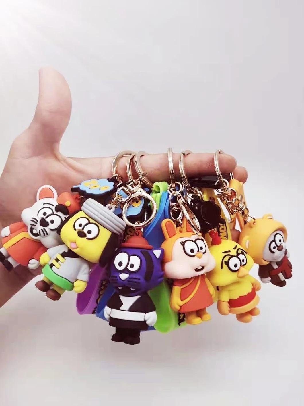 Cute Silicone Animal Cartoon Car Keychain Ring Bag Pendant Gift