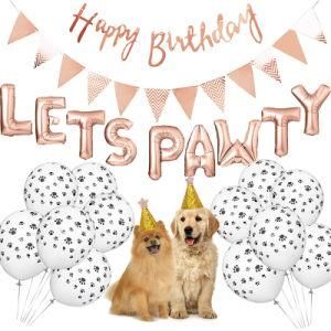 Dog Birthday Party Decoration Pet Aluminum Balloons Crown Dress up Suit