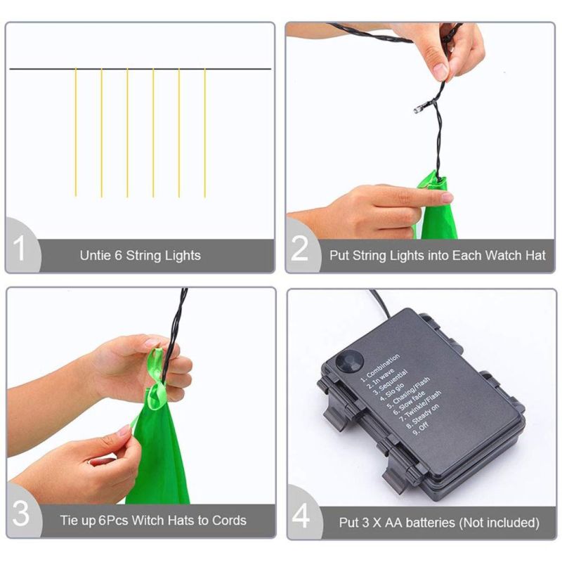 Halloween Decorations Witch Hat String Light for Garden Party