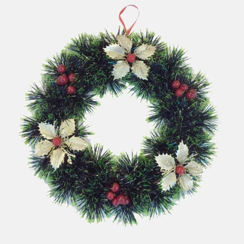 with Baubles Decoration LED Lighting 30cm Dia Christmas Wreath