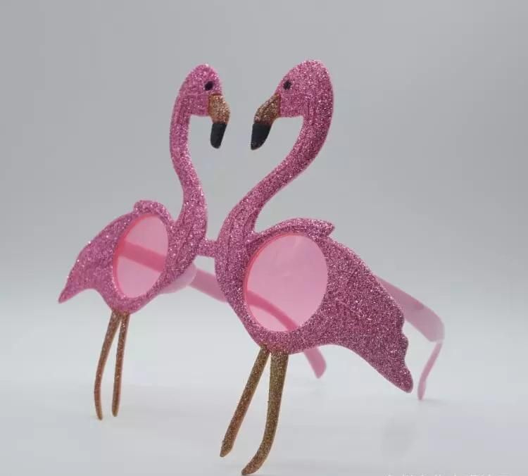 Hawaiian Pink Long-Legged Flamingo Holiday Gift Party Supply Glasses Costumes