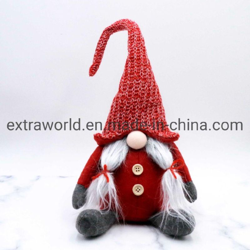 Christmas Fabric Goblin Ornaments Handmade Plush Elf Family Holiday Decoration