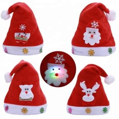 Gorro Navidad LED Lighting Christmas Hats Adult Christmas Santa Hat Decorative New Year Decoration Noel Christmas Decoration