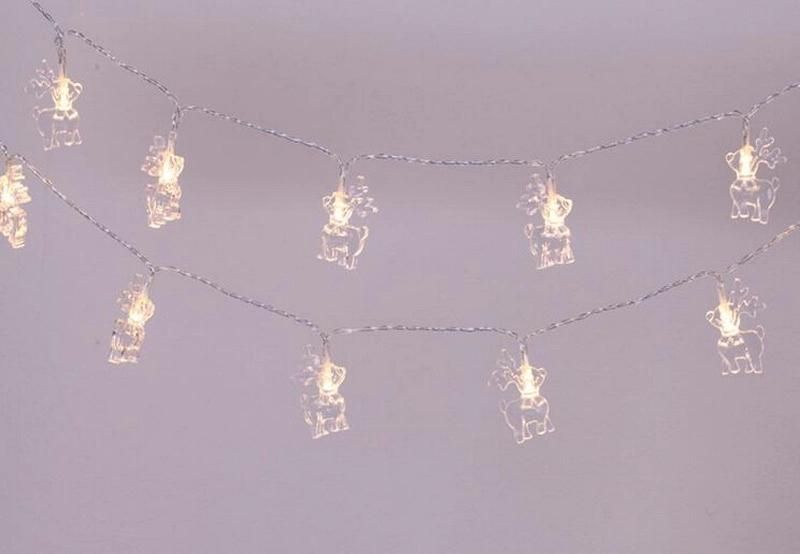 Christmas Elk String Battery Power LED Fairy Christmas Lights