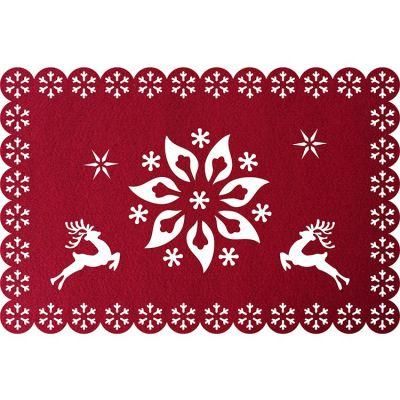 Wholesale Custom Non Slip Dining Table Mat Christmas Felt Placemat