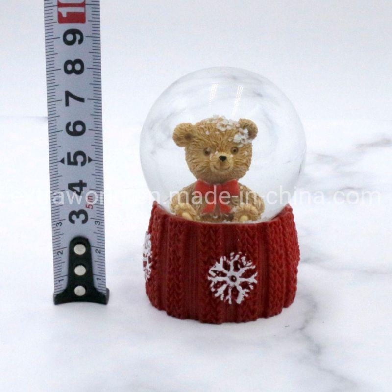 Creative Polyresin Bear Snow Global Christmas Gift Snowdome Home Decor
