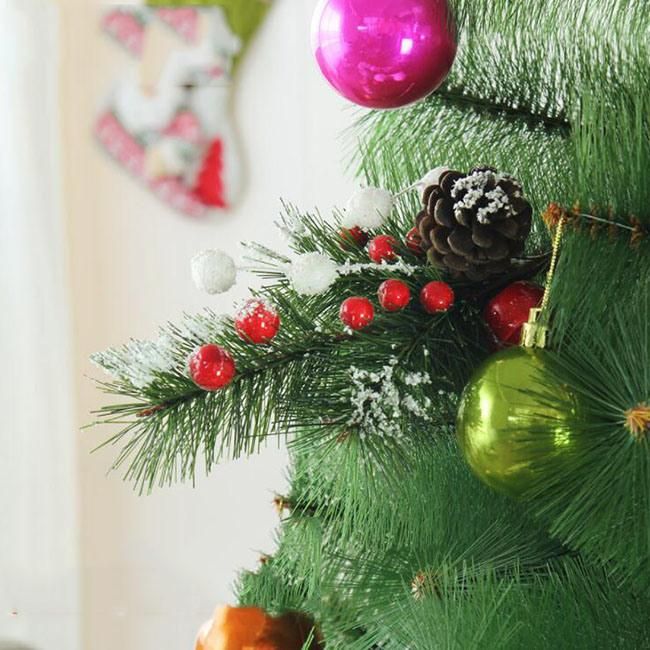 Christmas Ornaments Decoration Supplies Long Stem Tree Berries Pick Branches Artificial Flower Red Berry Fruits Holly