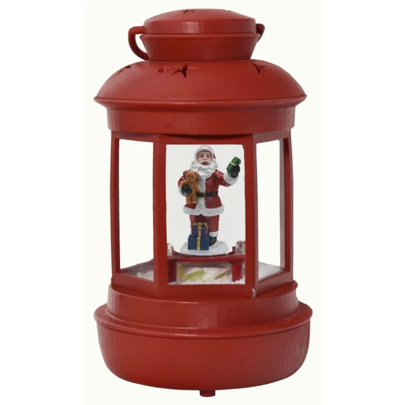 Christmas Snowman Spinner Filled Snow Globe Lantern Christmas Village Decoration Spinning Snow Globe with Swirling Glitter