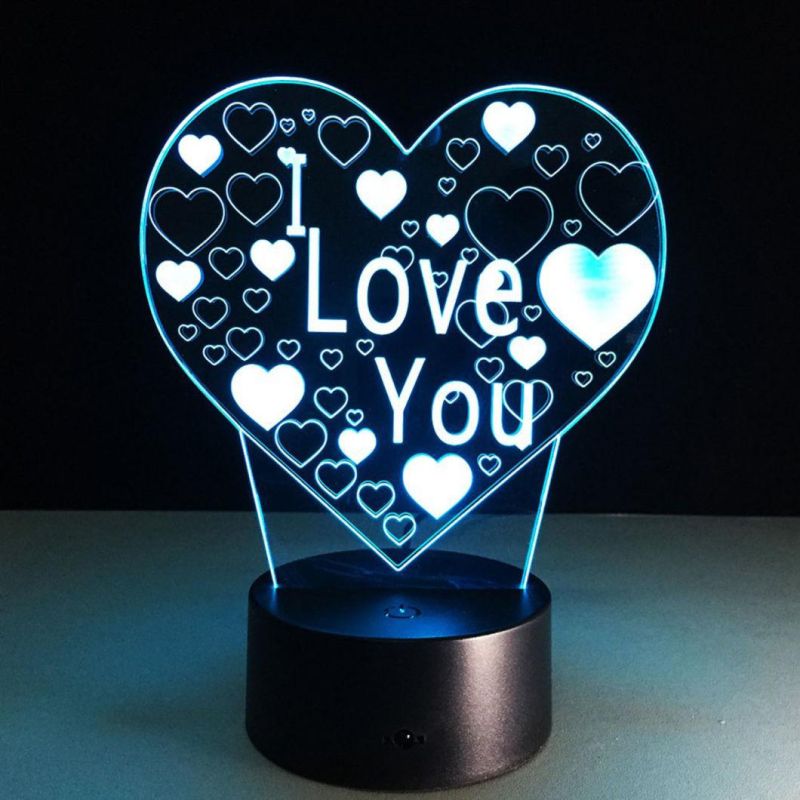 Home Decoration 3D LED Love Heart Lamp