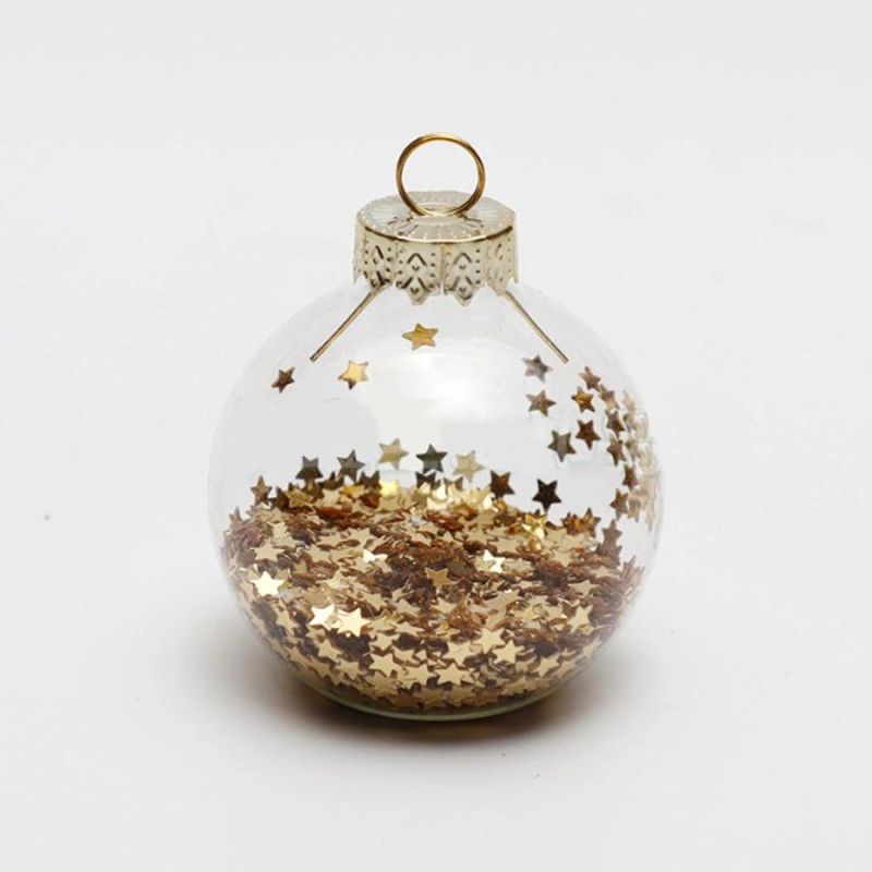 Crystal Glass Ball Gold Star House Christmas Tree Decoration Hanging Ornament