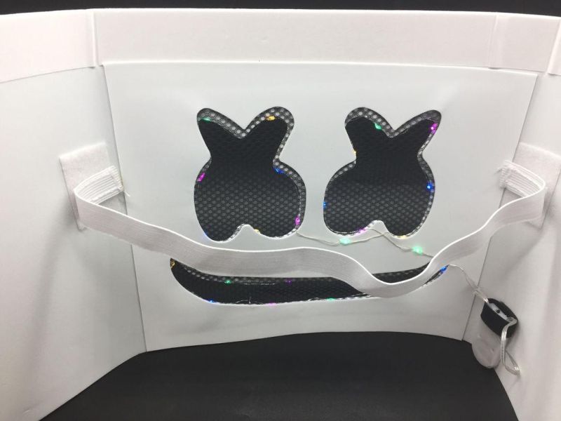 LED Marshmello Helmet Candy Full Head Helmet Bass-Music Prop