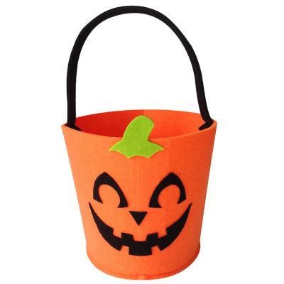 Trick or Treat Party Decorations Felt Bucket Halloween Pumpkin Baskets