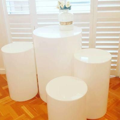 Acrylic Pillar Pedestal White Display Riser Tall Wedding Cylinder Plinth for Party