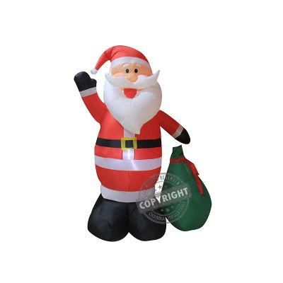 Indoor Christmas Inflatable Decoration 180cm/6FT Inflatable Santa Claus with Gift Bag