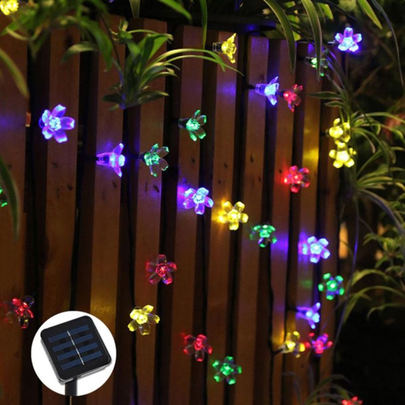 LED Solar Energy Lamp String Peach Blossom Cherry Blossom Lantern