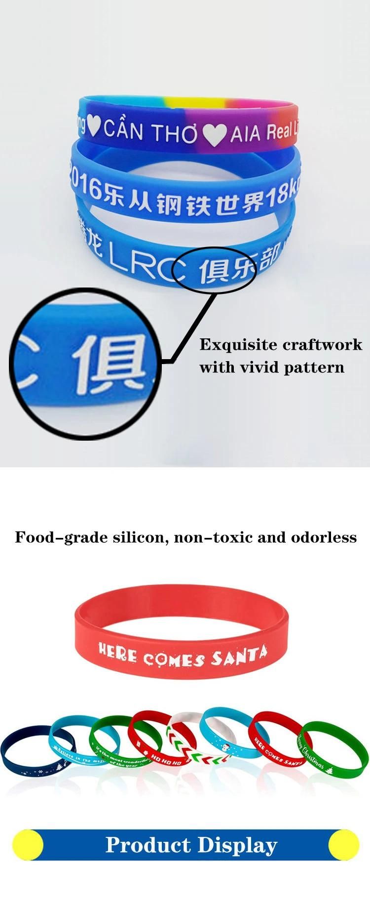 Silicone Promotional Christmas Gift Bracelets and Wristbands