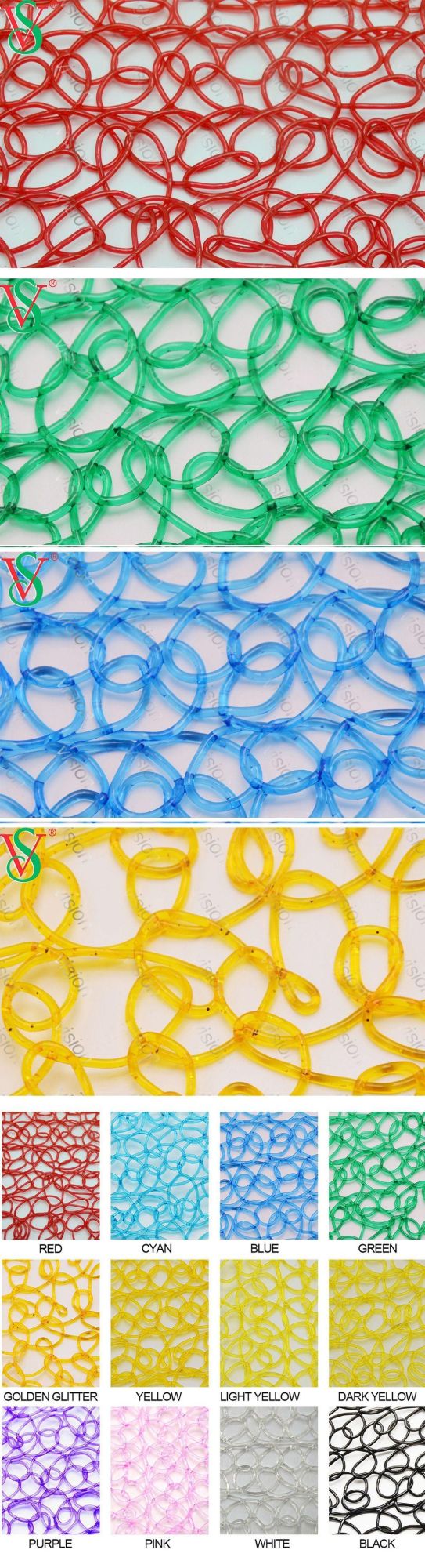 UV Resistance Outdoor Use Colorful Carpet PVC Mesh Net Material for 2D/3D Motif Light