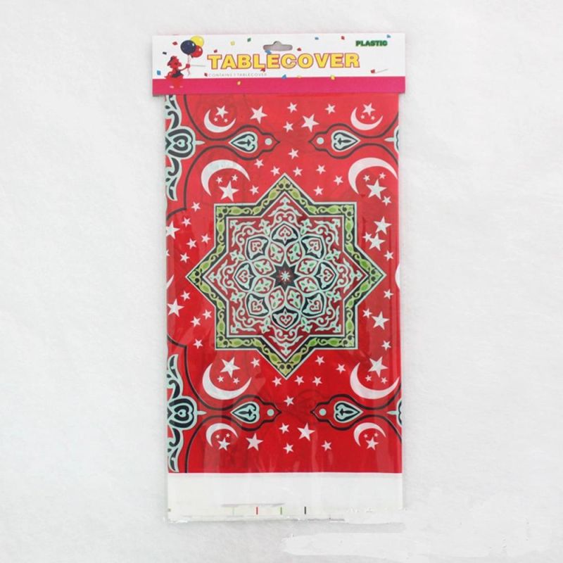 Disposable Plastic Table Cloths Eid Mubarak Ramadan Table Cover Waterproof Tablecloth Islamism Decorations