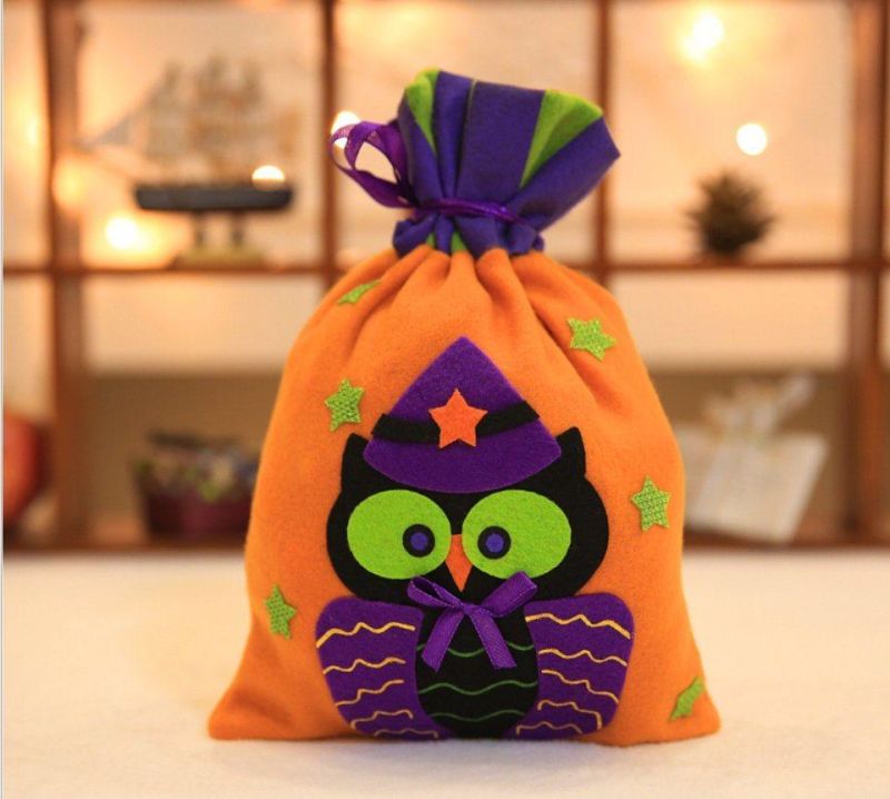 Holiday Decoration Halloween Decorations Witch Pumpkin Drawstring Tote Bag