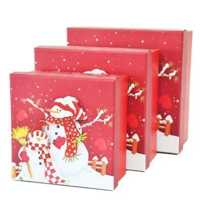 Best Selling Products Christmas Candy Gift Box Christmas Pattern Printing Red Paper Box