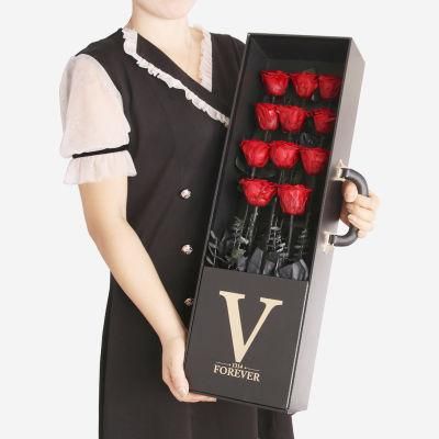 Preserved Roses in a Box, Real Roses Romantic Gifts for Her Mom Wife Girlfriend Anniversary Mother&prime;s Day Valentine&prime;s Day Christmas