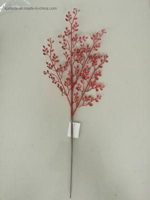 Christmas Tree Twig; Glitter Flower Plastic Twig Pick with Flowers