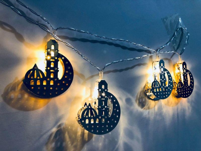 Ramadan Party Crescent Moon Shape Decorations String Lights Home Decor Lightings