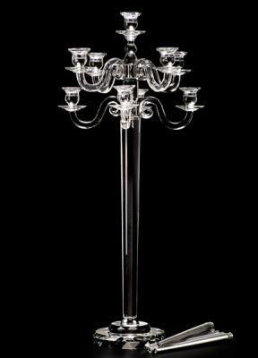 34in Tall Glass Crystal Candelabra for Wedding