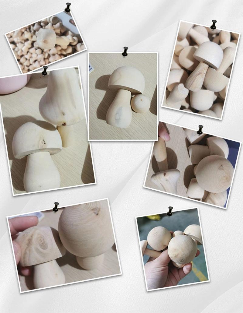 7 Pieces Unfinished Wooden Mushroom Mini Mushroom Various Sizes Wooden Mushroom for Arts and Crafts Projects Decoration and More DIY Paint Color