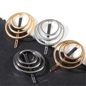 Gold Vintage Retro Geometric Hair Clips Minimalist Sliver Hair Pins Metal Snap Barrettes Claw Clamps