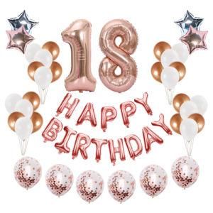 Number 18 Birthday Balloons Happy Birthday 18years Old Party Decoration