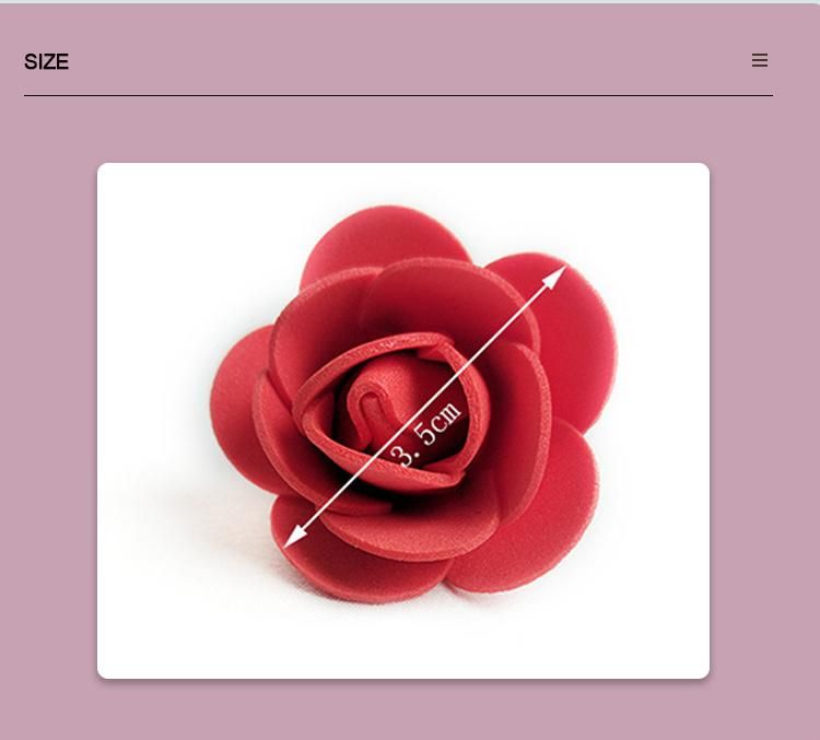 Colorful PU Material Decorative Artificial Flower Single Rose Shape Flower for Wedding Using Handmade Foam Rose Head