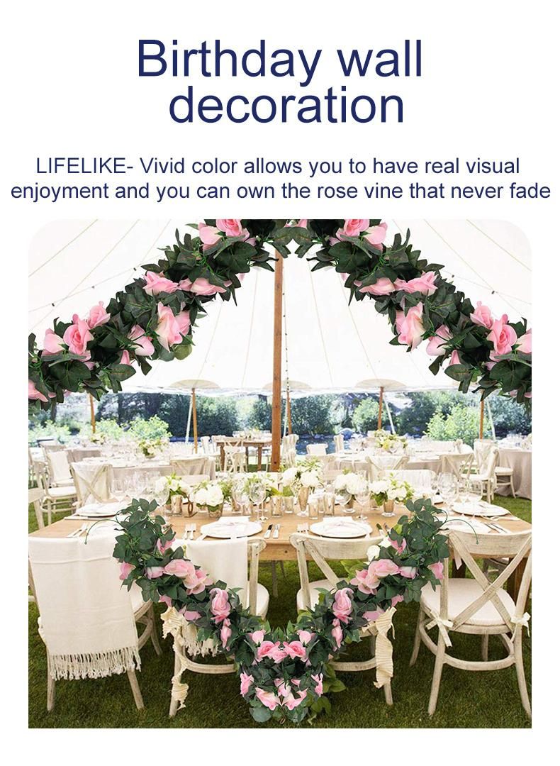 Christmas Wedding Party Decoration Floral Artificial Simulation Garland Wreath Pink Wreath Christmas Wreath for Home Door Usage