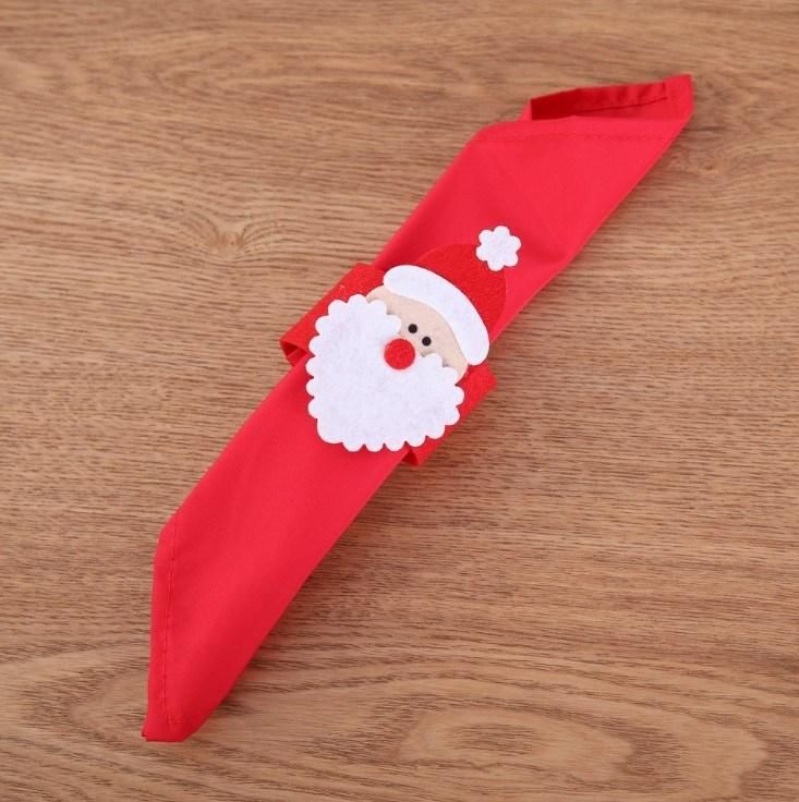 Christmas Napkin Buckle Santa Style Cute Napkin Ring Fabric Buckle Holder for Celebration