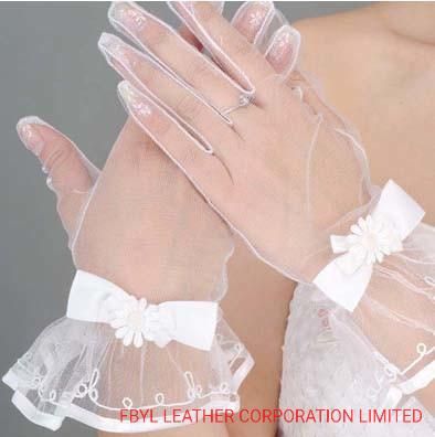 Fashion Women Lace Wedding Gloves (JYG-29309)