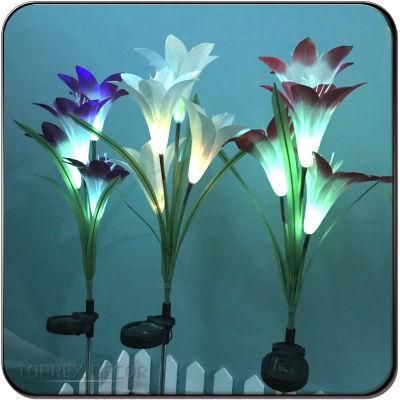 Toprex Decor Wholesale Multi-Color White Color Solar Artificial Flower Lily Lights