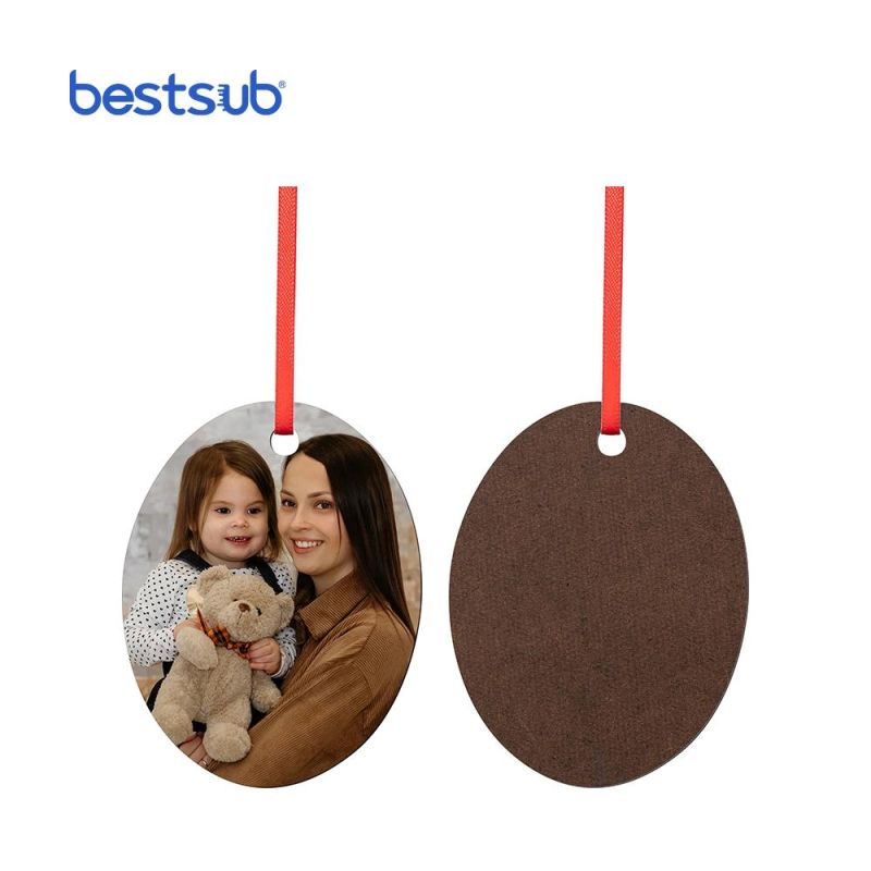 Bestsub Sublimation Hardboard MDF Christmas Tree Ornament Oval