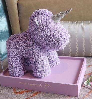 2021 Hot Sale Teddy Bear Unicorn Rose Soap Foam Artificial Flower Toy Christmas Valentine&prime;s Day Gifts for Girl