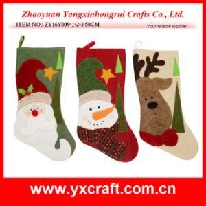 Christmas Decoration (ZY16Y009-1-2-3 50CM) Fabric Snowman Stocking Christmas Decoration Hanging Santa