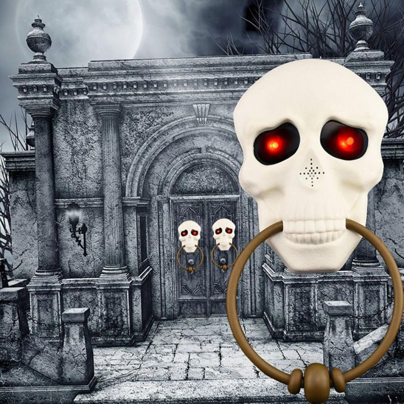 Halloween Skull LED Light Eyeball Sound Scary Doorbell
