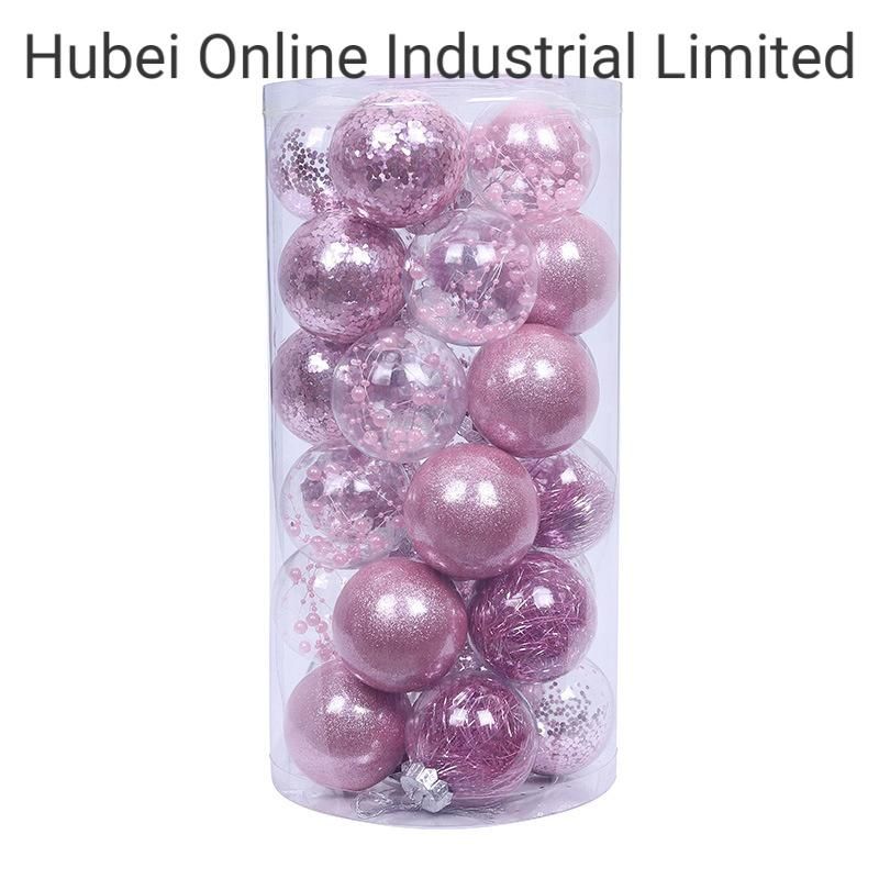 30PC/Bucket 6cm Christmas Ball Christmas Tree Hanging Ball Acrylic Transparent Ball Christmas Supplies