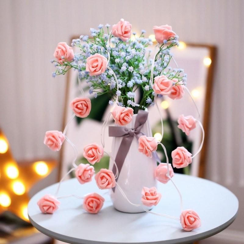 Attery Operate Festival Decorative Rose Fairy Lights Rose Flower String Light