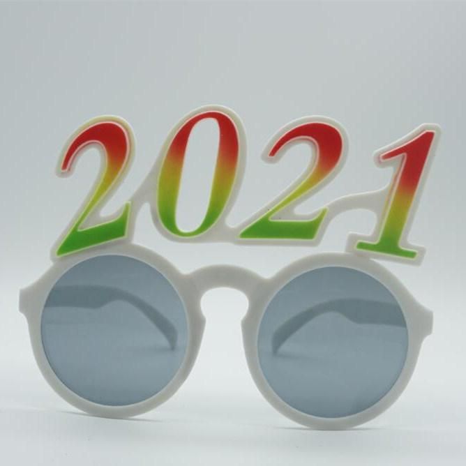 New Year′ S Eve Party Glasses Electroplating Flash Powder Digital Holiday Gift Party Supply Glasses